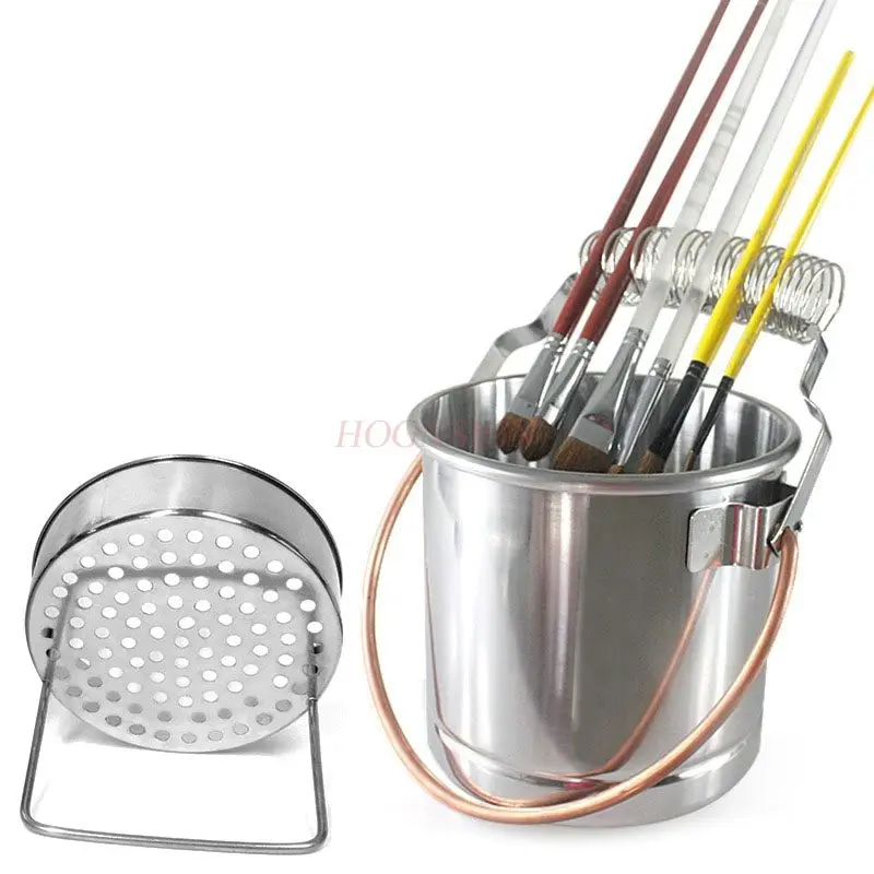 

1set Sealed pen holder, stainless steel oil painting pen washer
