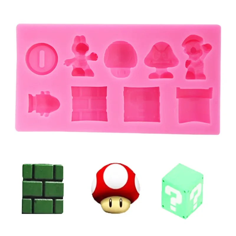 

Super Mario Bros DIY Silicone Cake Mold Aromatherapy Molds Action Figure Toy Birthday Party Supply Mushroom Cake Mould Kids Gift