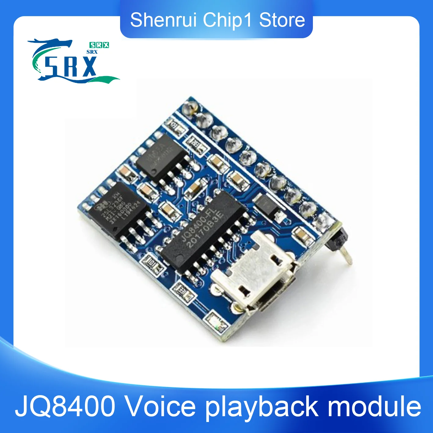 

JQ8400-FL Voice Module Serial Port Control USB Copy Synthesis Module Music Chip Voice IC Module