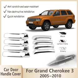 Car Door Handle Cover For Jeep Grand Cherokee 3 III WK 2005~2010 Chrome Smart Exterior Door Handles Auto Accessorie Sticker Trim