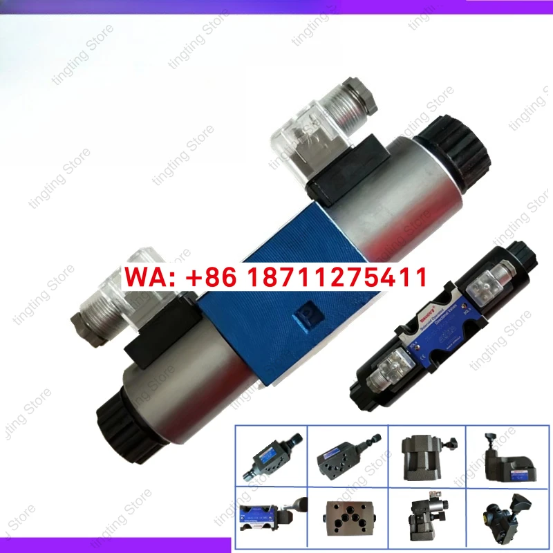 Hydraulic electromagnetic directional valve, manual valve, pilot operated relief valve