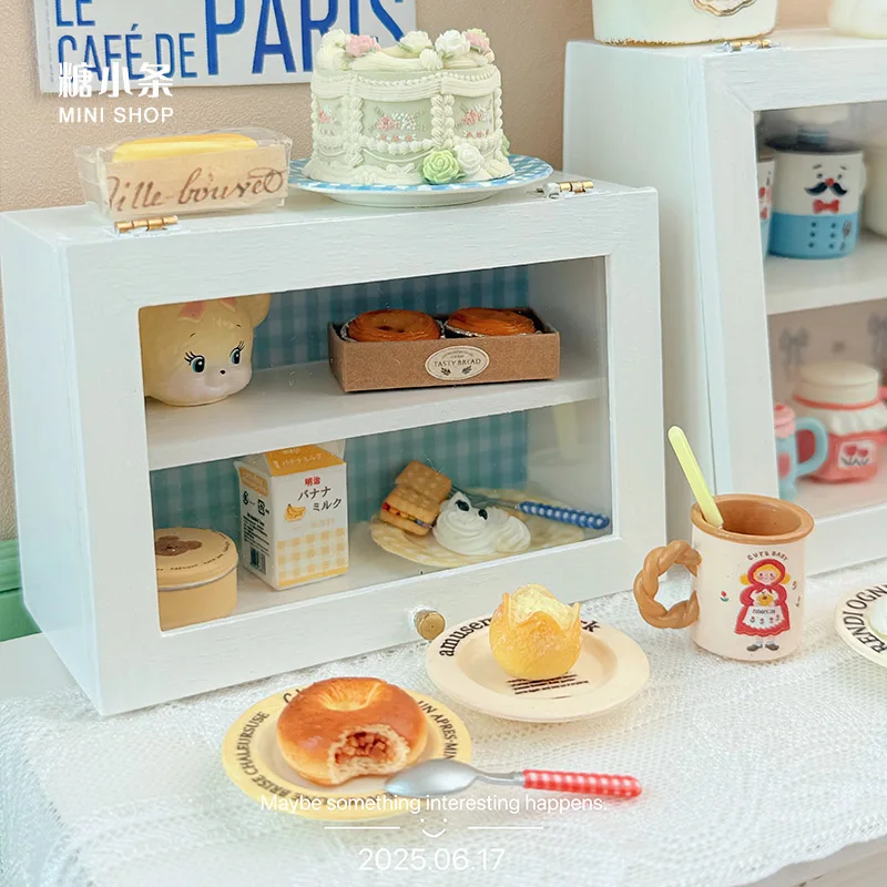 1:6 및 1:12 미니 모델 인형 집 가구 액세서리 플립 디스플레이 보관 캐비닛 Bjd Ob11 Gsc Blyth Soldier Lol 미니어처