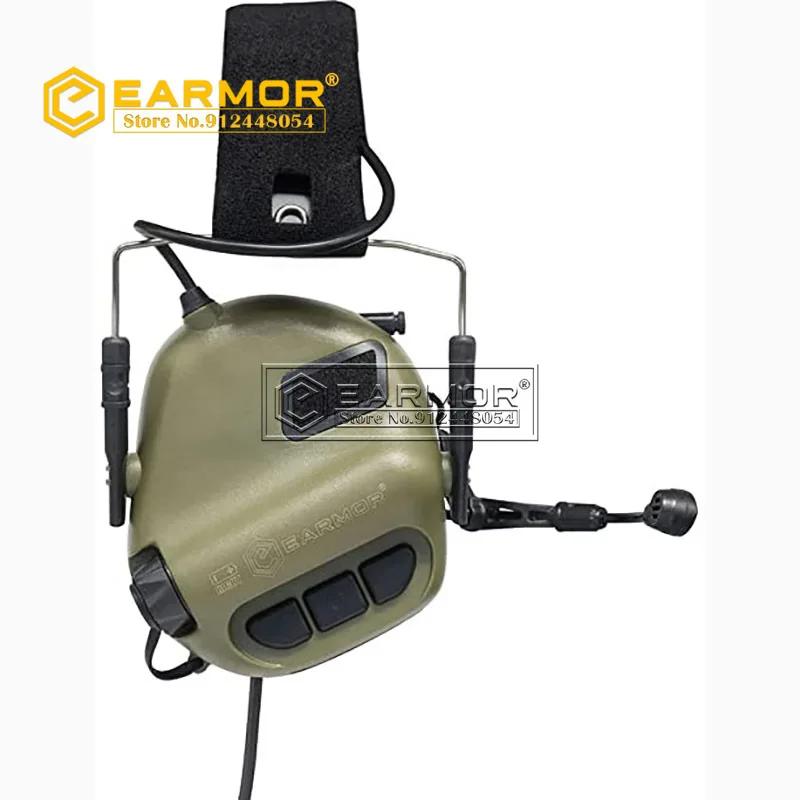 EARMOR M32 Tactical Headset & Kenwood PTT Adapter A Set for Communication Shooting Hearing Protection Noise Canceling