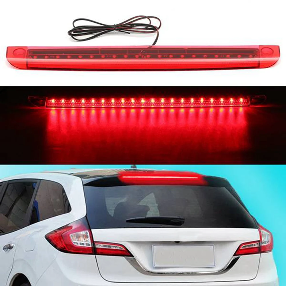 Luz de freno trasera Universal para coche y motocicleta, luz de parada roja, 12V, 20 LED, 3 ° montaje alto