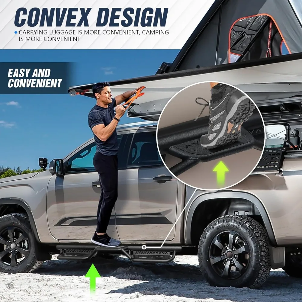 Crew Cab Running Boards Side Steps Compatible for 2019 2020 2021 2022 2023 2024 2025 Ford Ranger Supercrew Cab (4 Full Size Door