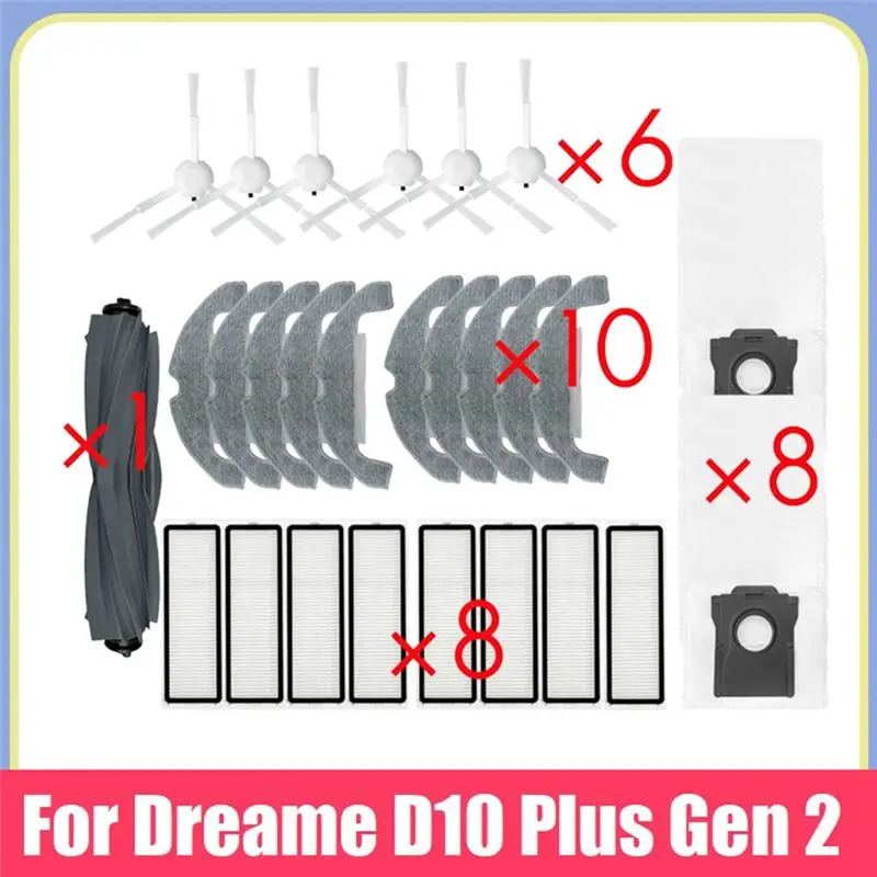 

Комплект для обслуживания пылесоса Dreame D10 Plus Gen 2 RLD32GD с резиновой щеткой, боковой щеткой, HEPA-фильтром, салфеткой для мытья полов и мешком для сбора пыли