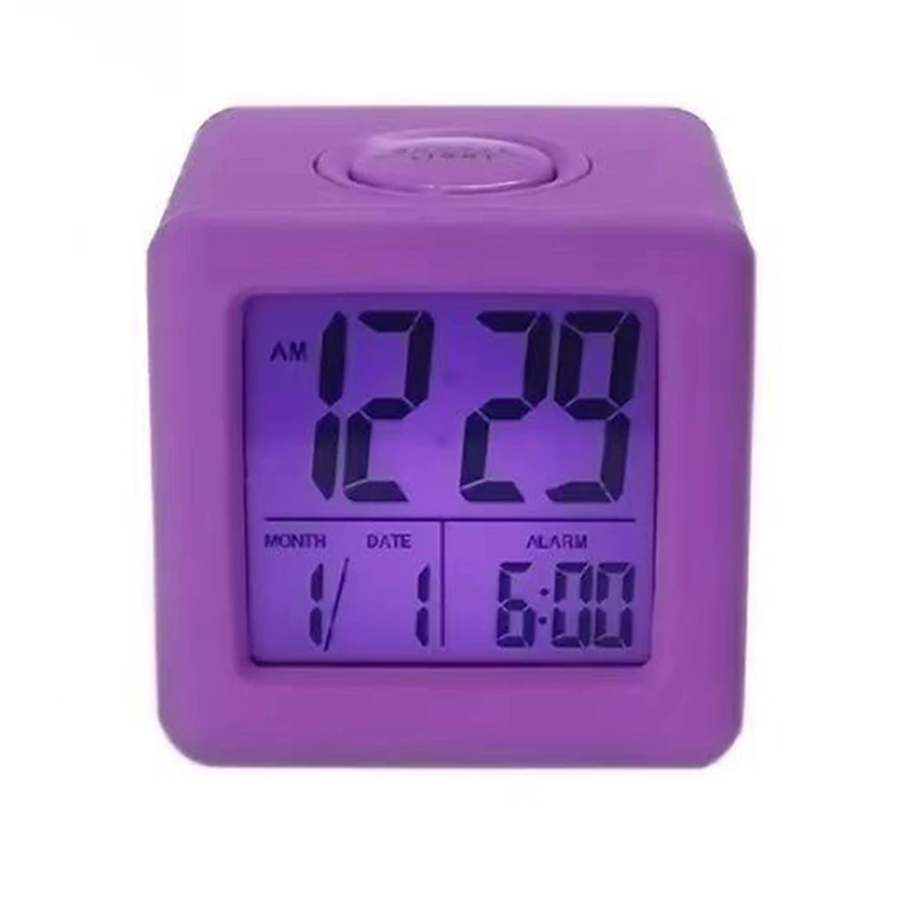 Digitaler Wecker, LCD-Wecker, Nachttisch, batteriebetrieben, umweltfreundliches Silikongehäuse, moderner Stil für Kinder für das Büro