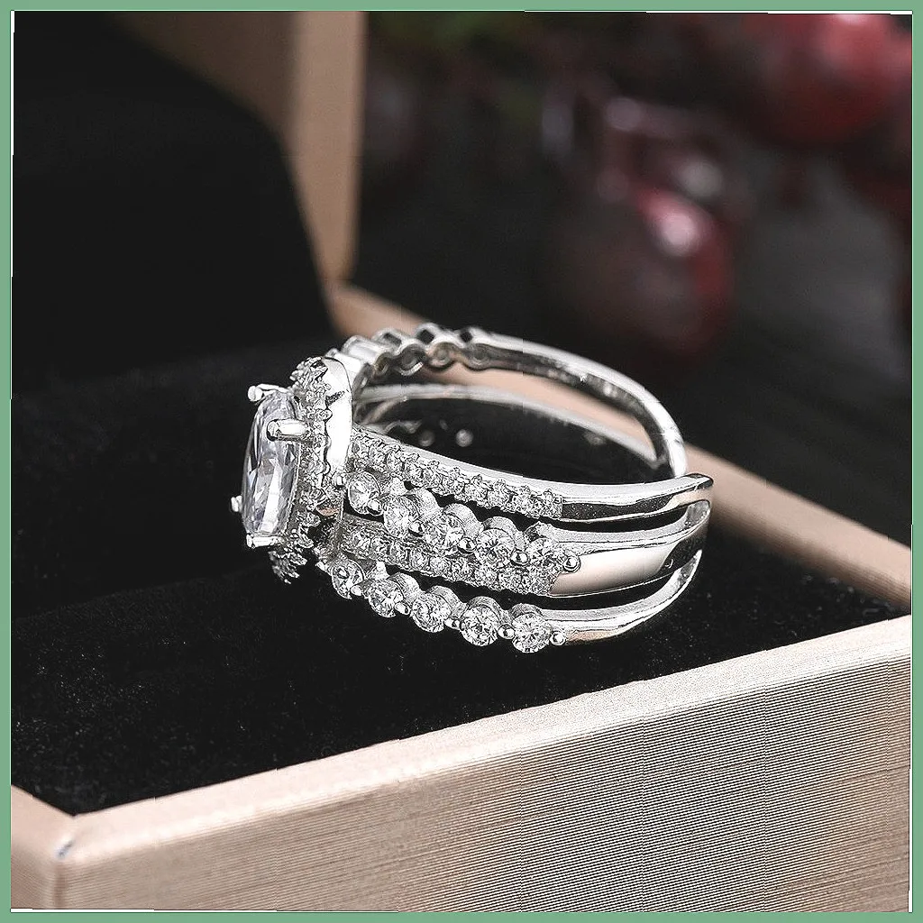 Oval Zircon Ring for Women, Luxury Micro-Inlaid Full Diamond Pigeon Egg Design, European & American Cross-border Wholesale