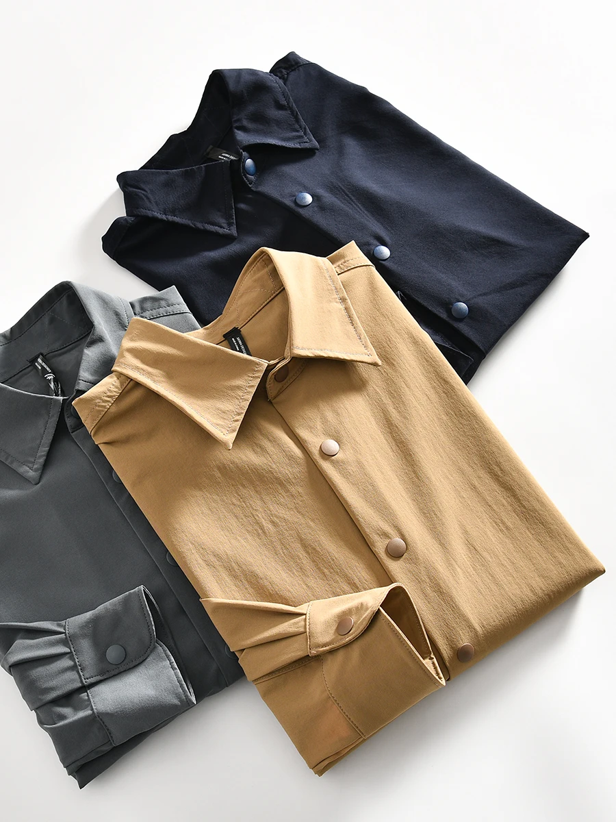 

New Men's Outdoor Casual Long Sleeve Shirt Quick Dry Breathable Polyester Fiber Spring Season Moisture Wicking Standard Fit