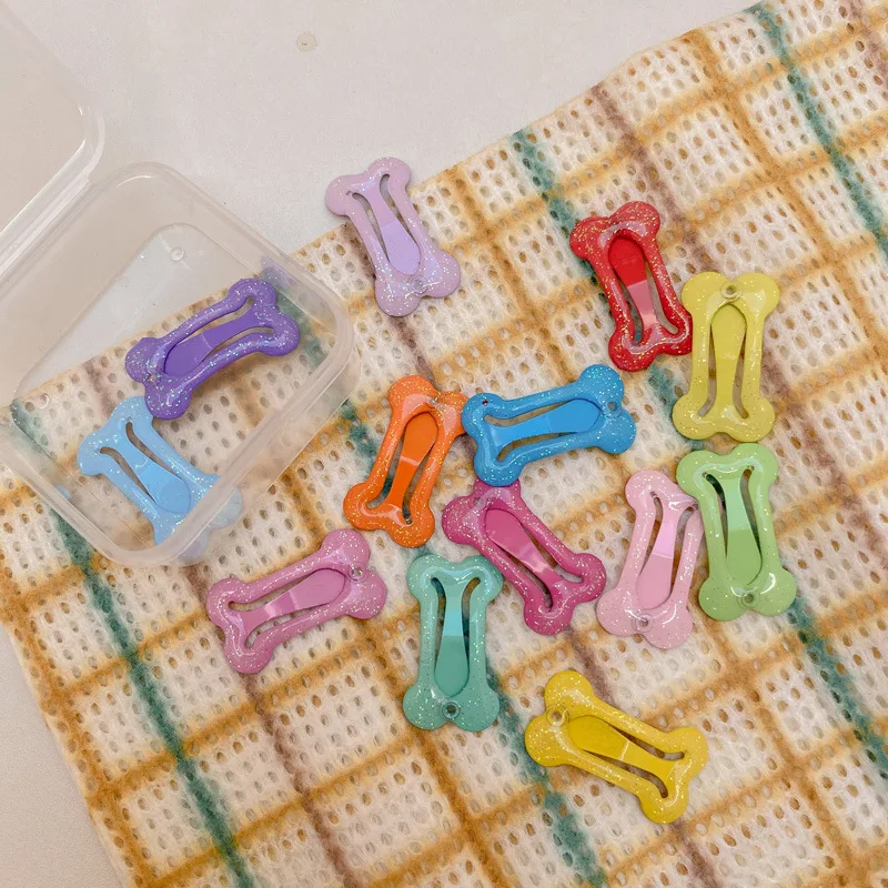 10Pcs Dog Hair Clips Mini Bone Shaped Puppy Hairpin Multicolor Pet Items Hair Decoration Supplies Dog Hair Accessories