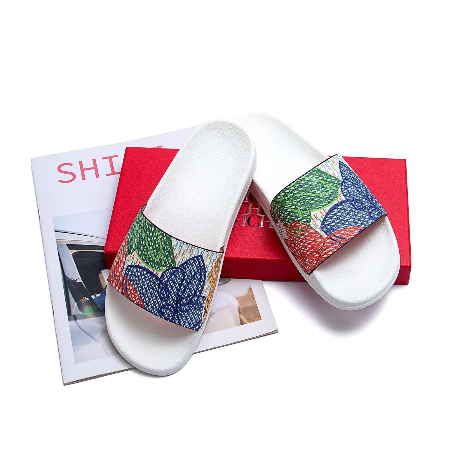 

CH Exquisite Workmanship Fashion Women's Slippers Unique Printing Design Women's Sandals Simple Comfortable and Lightweight
