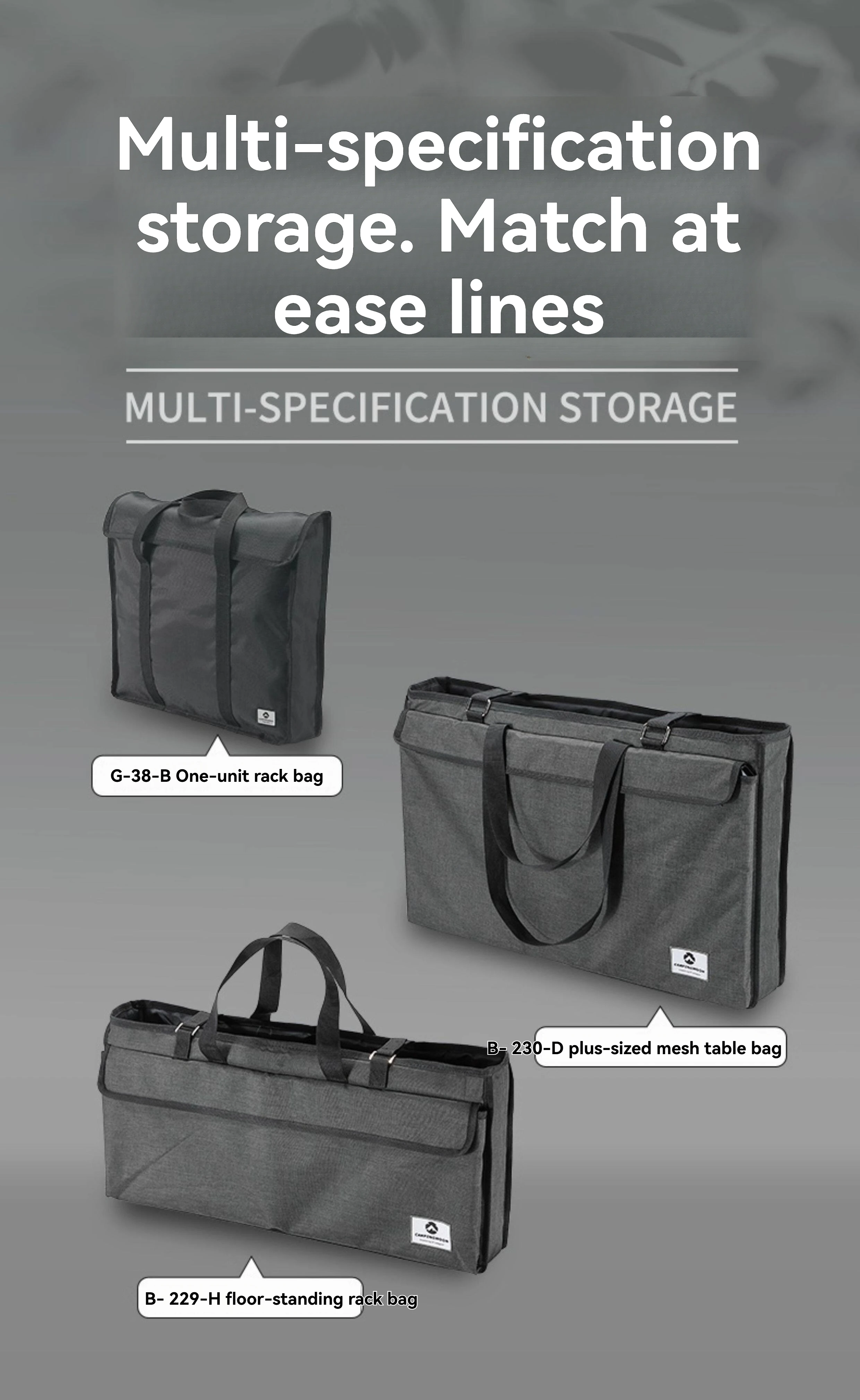 Camping dining table storage bag G-38-B Oxford cloth wear-resistant and anti-collision multi-layer tool storage large capacity