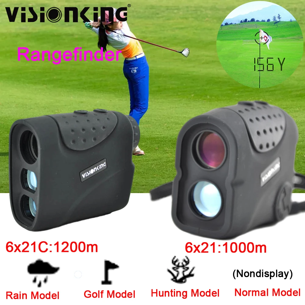 

Visionking Portable 6x21 LCD Laser Rangefinder Bak4 With Flag-locking Golf Hunting Distance Meter 1000m 1200m Optical Monocular