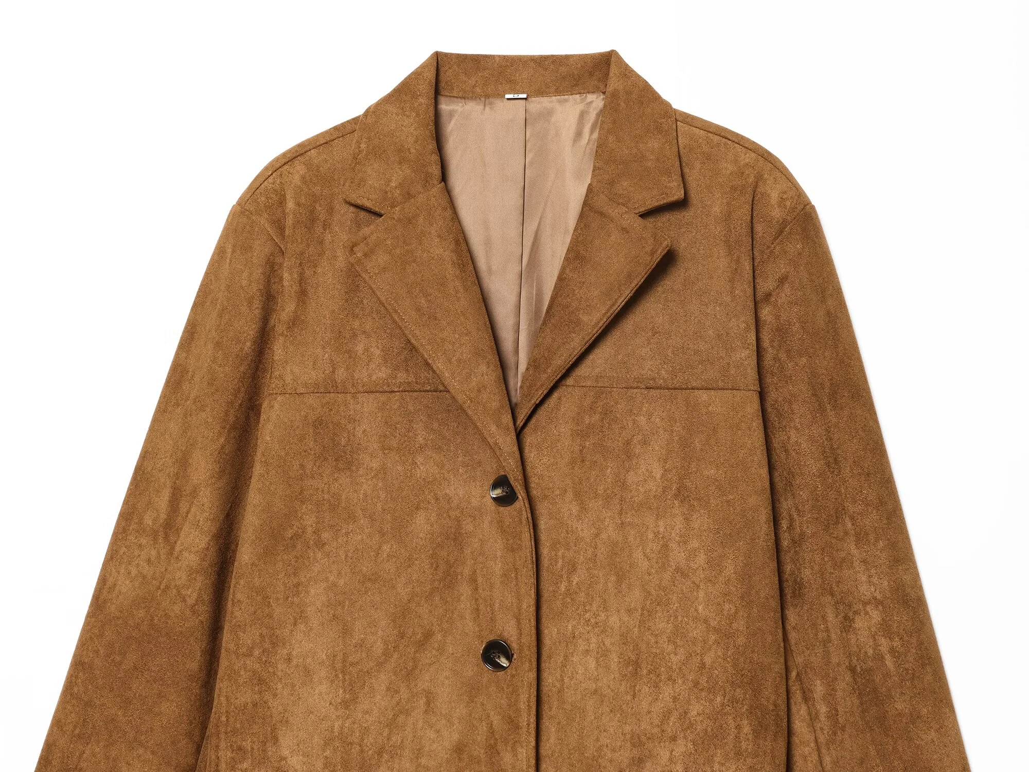 2025 Winter New Women's Casual Fashion Simple Loose Versatile Commuter Long Sleeve Slimming Suede Suit Jacket