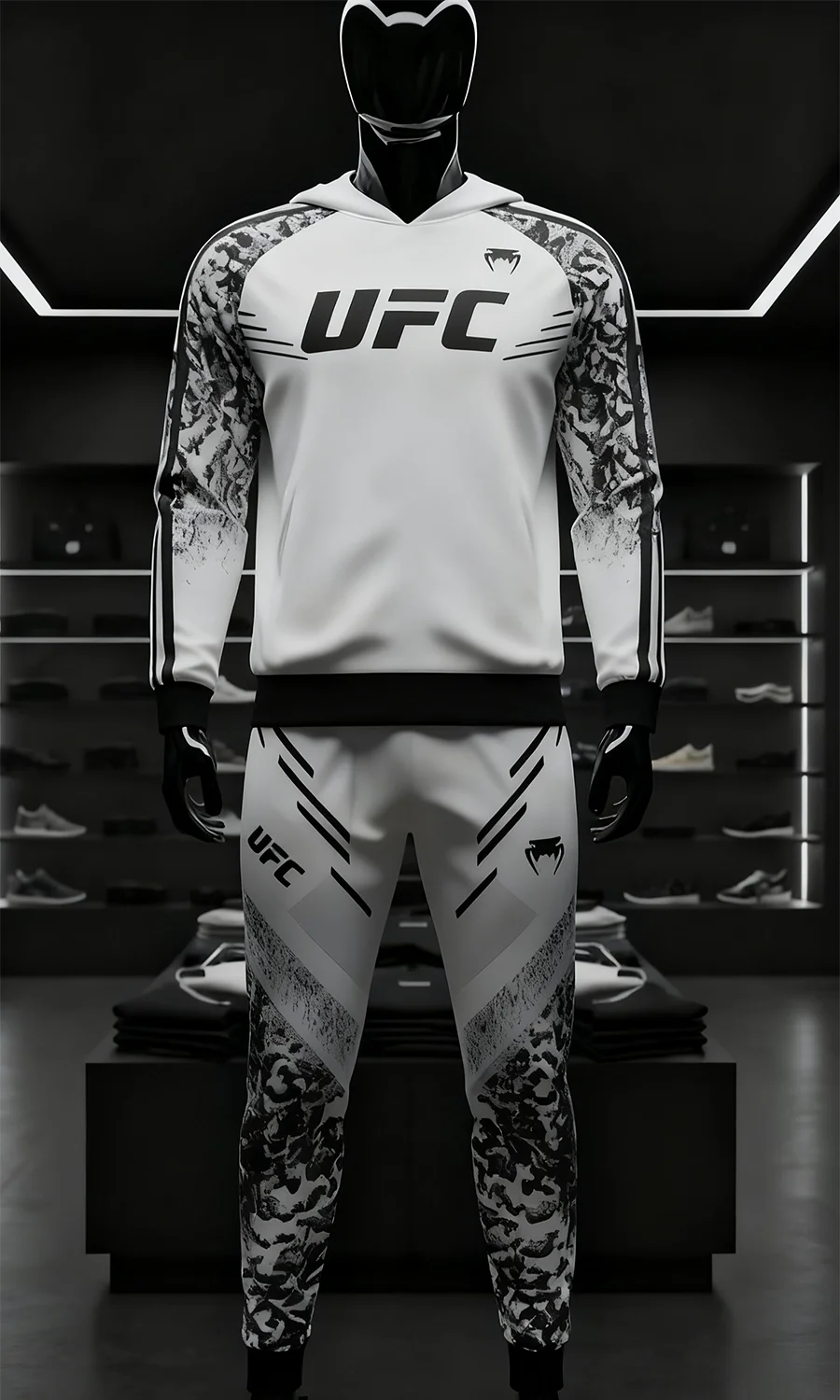 UFC осенне-зимняя белая спортивная одежда для мужчин, уличные брюки для бега и фитнеса с длинными рукавами, большой дышащий комплект для бокса ММА