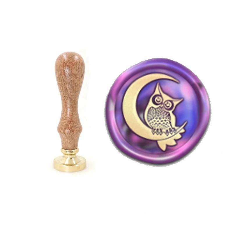

Exquisite Paint Wax Stamp Ornament, Lovely Owl Wood Handle, DIY Ancient Seal Retro Stamp,Oval Shape Wax Seal, High Quality