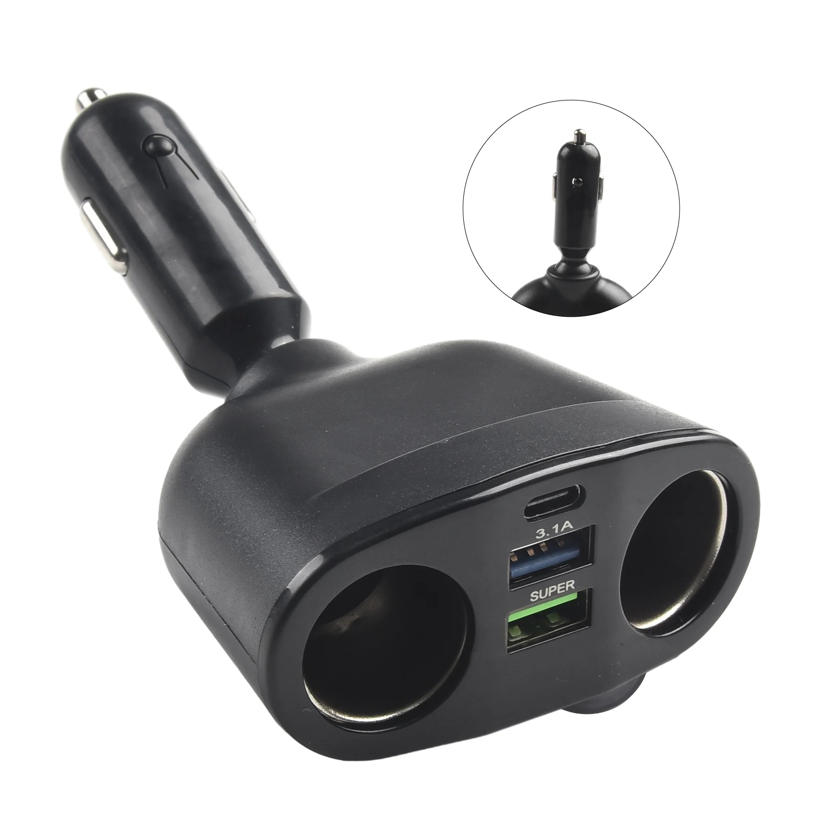 Dual USB Car Charger, 66W Super Power Adapter, Blue LED Display, Stable Charging, Suitable for Cars, SUVs, Trucks