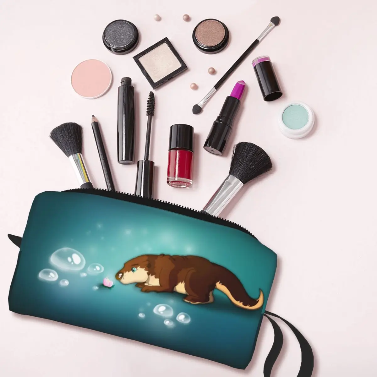 Custom Sea Otter Travel Cosmetic Bag Women Pet Animal Makeup Toiletry Organizer Ladies Beauty Storage Bags Dopp Kit Box Case