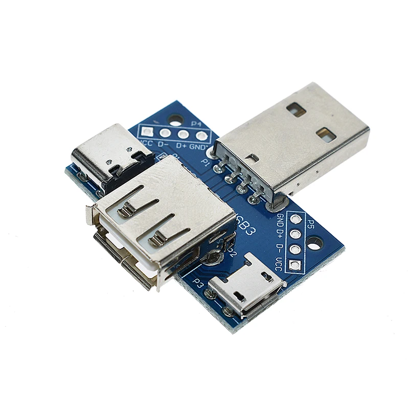 XY-USB4 USB adapter plate USB Head Switchboard Male USB Connector to Type-c Micro Female USB 2.54-4P Transfer Test Board