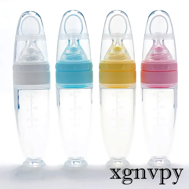 Xgnvpy Conjunto de alimentador de colher de silicone para bebê, conta-gotas de medicina, talheres para crianças, adequado para crianças