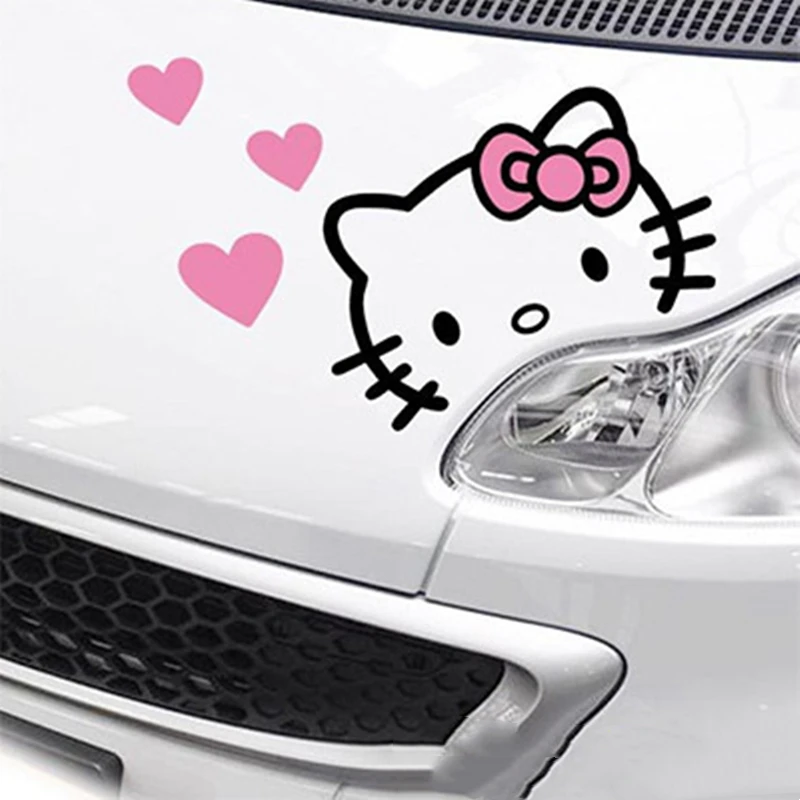 Sanrio Cute Hello Kitty Series Car Sticker Kawaii Motorcycle Decoration Reflective Sticker Children\'s Toy Birthday Gift