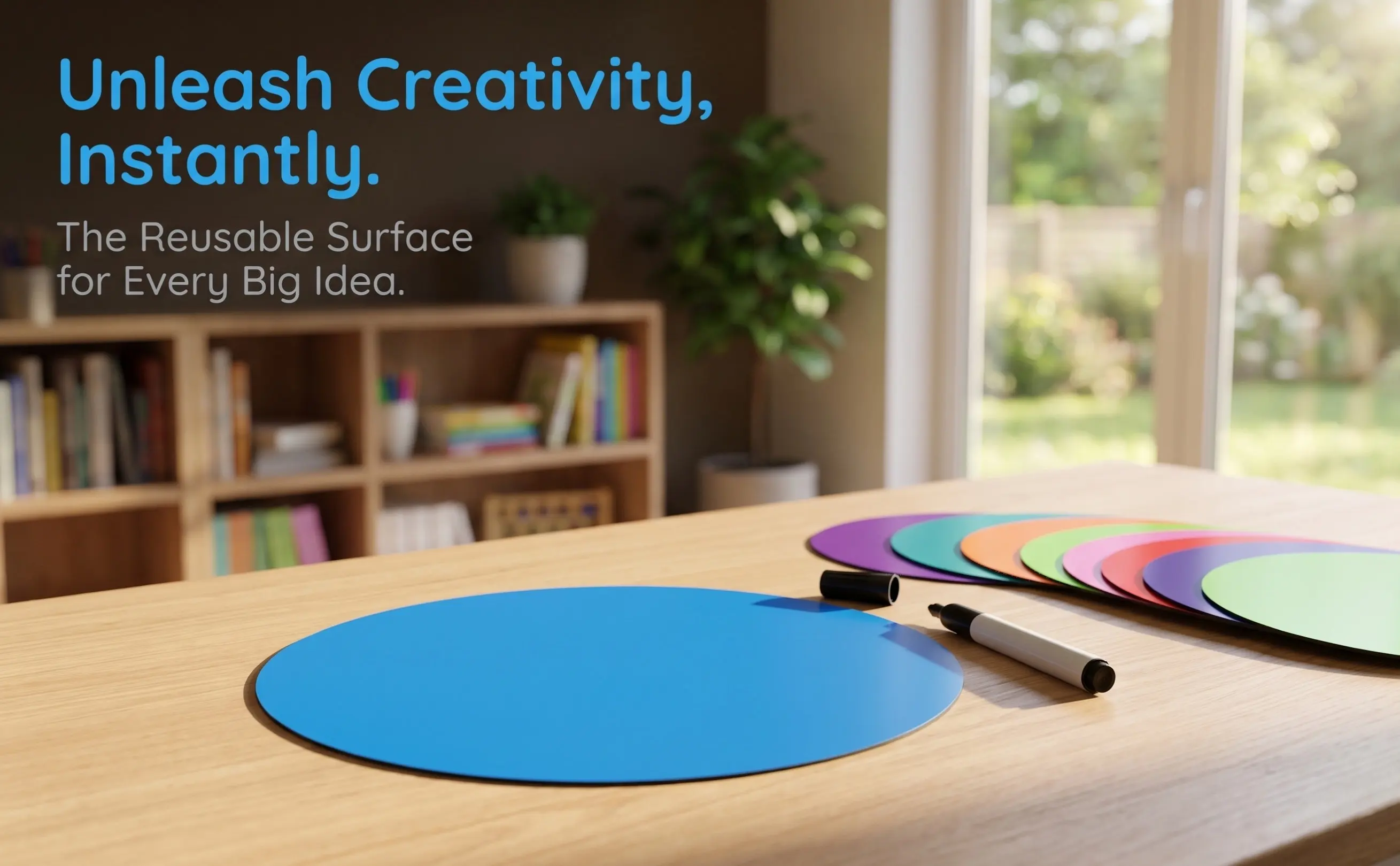 10pcs Dry Erase Circles Decals – Removable Vinyl Dots for Whiteboard, Bulletin Board, Easy Erase & No Residue