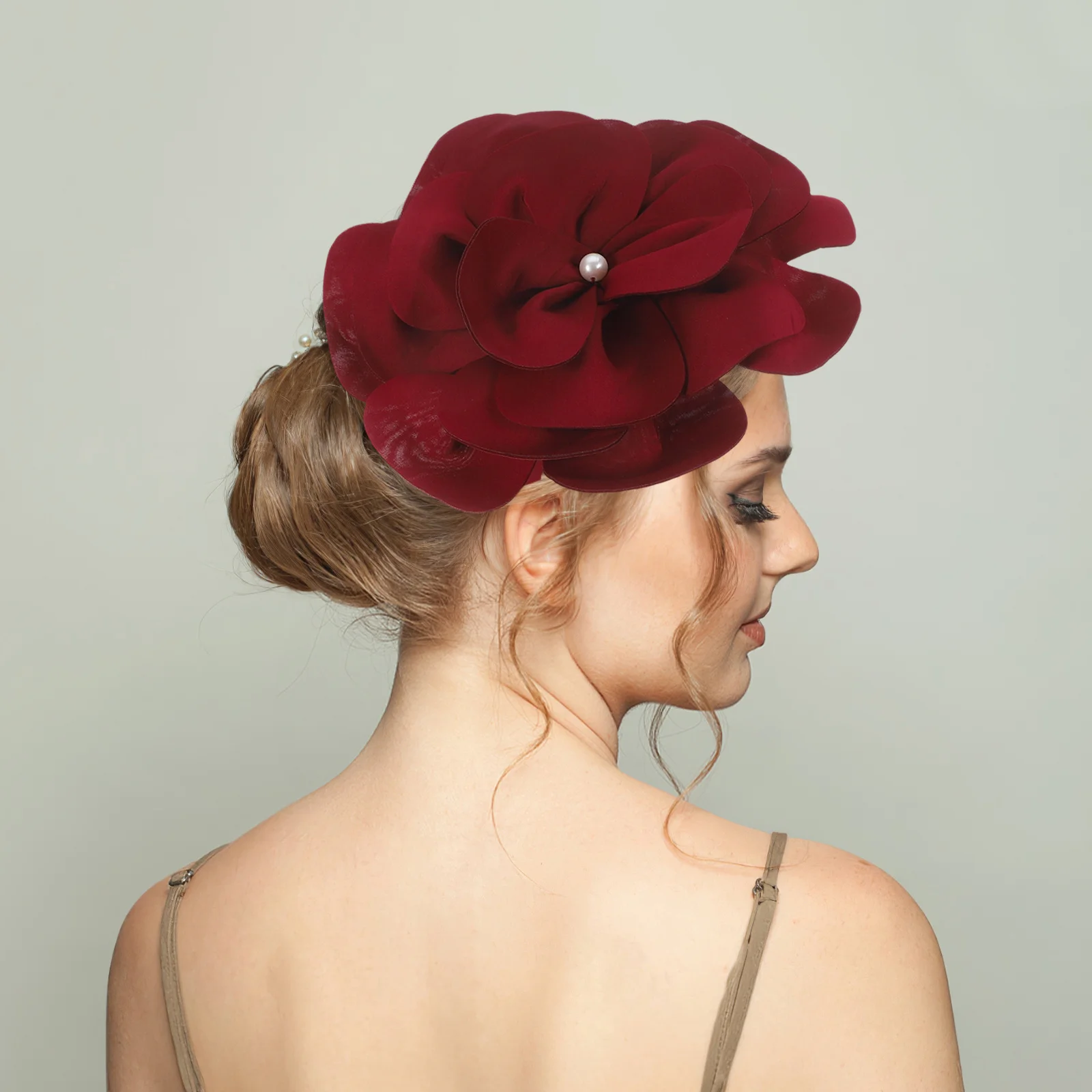 

Floral Fascinator Headband Large Flower Hat Women Wedding Bridal Tea Party Cocktail Events Comfortable Secure Fit