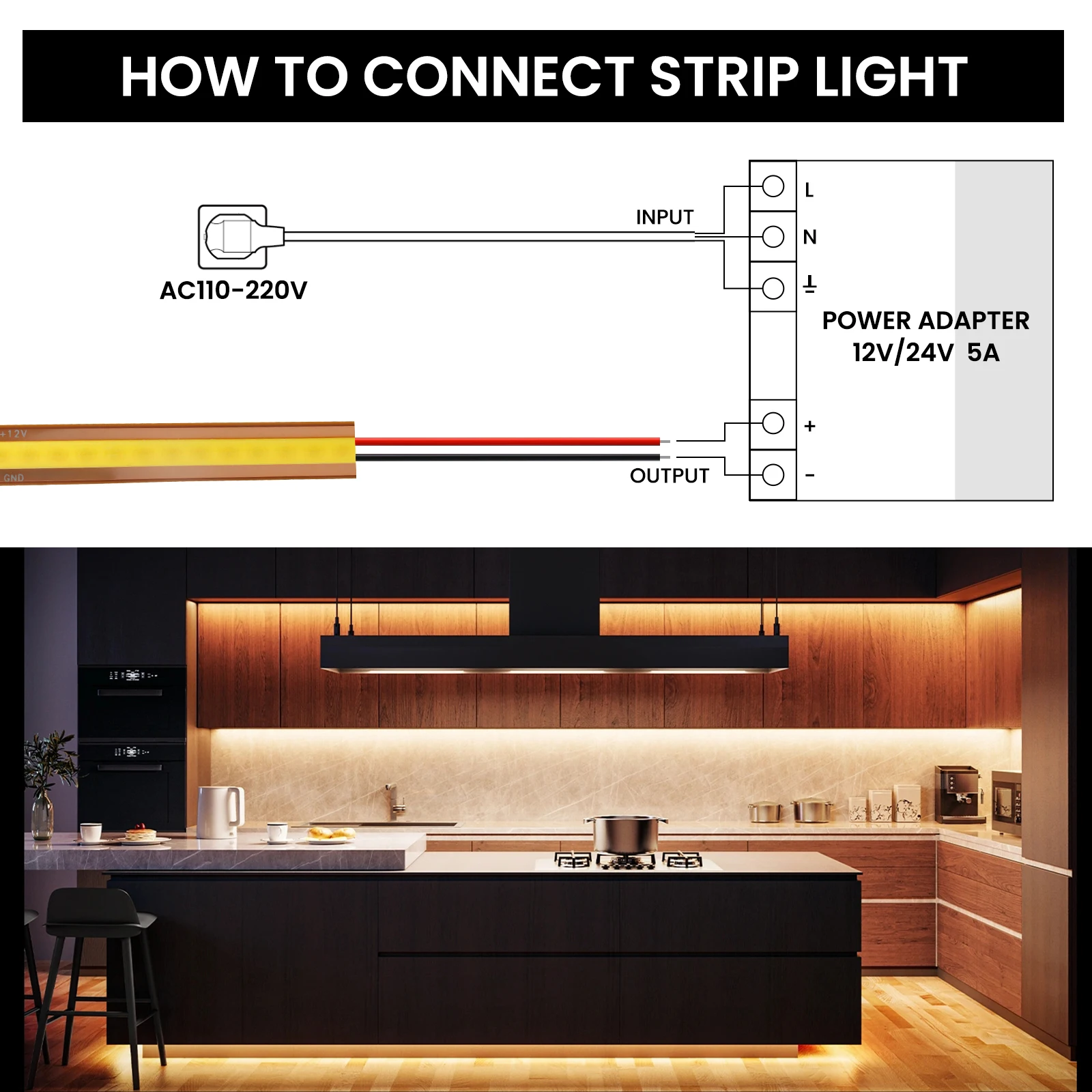 Tira de luces LED COB de 12V y 24V, cinta Flexible de alta densidad, se puede cortar libremente, 528LED/m, 8mm, PCB, Blanca, para caja de luz DIY