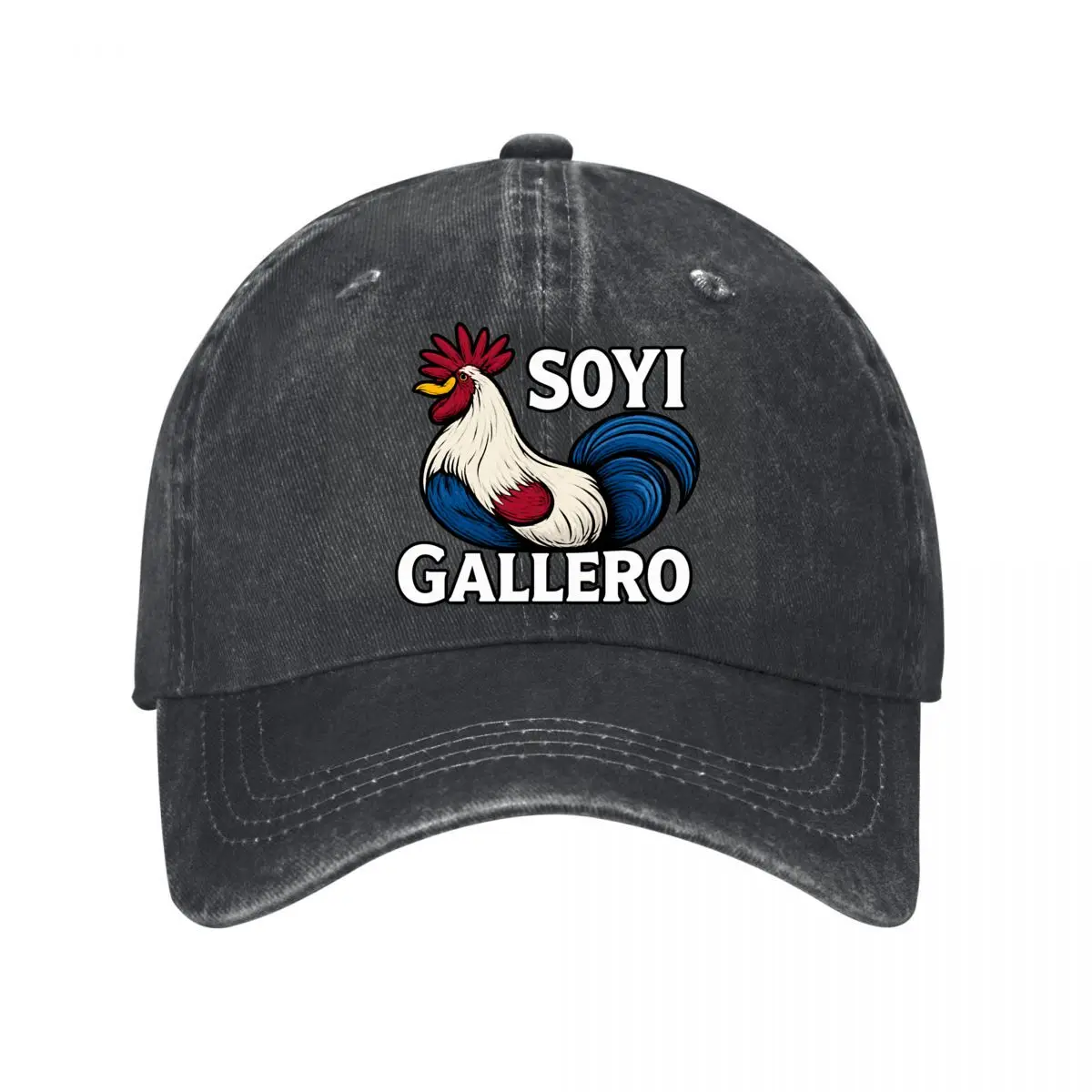 Soyi Gallero Colorful Rooster Graphic Washed Baseball Cap Outdoor Hat