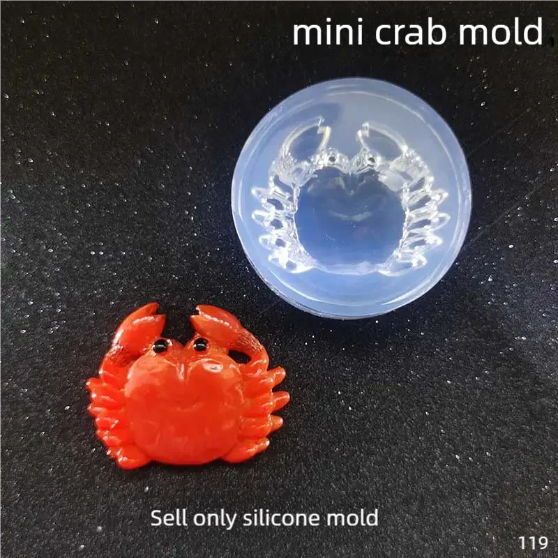 DIY Handcraft Mini Crab  Epoxy Resin Mold Food Play Miniature Pinching Mould Epoxy Resin Mold UV Resin Moldse