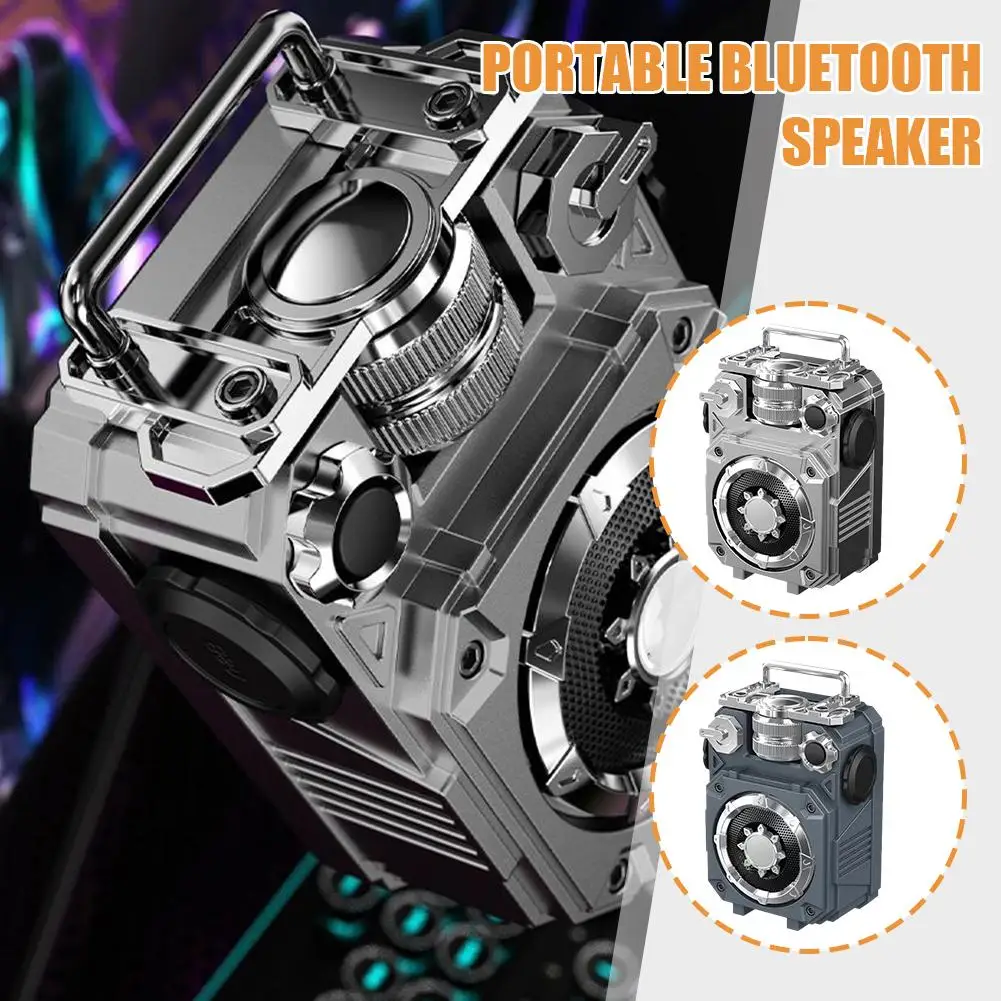 Mechanical Style Portable Bluetooth Speaker Cool Waterproof Super Interface Creative Card Music HIFI Type-C TF Mini Player M6J4