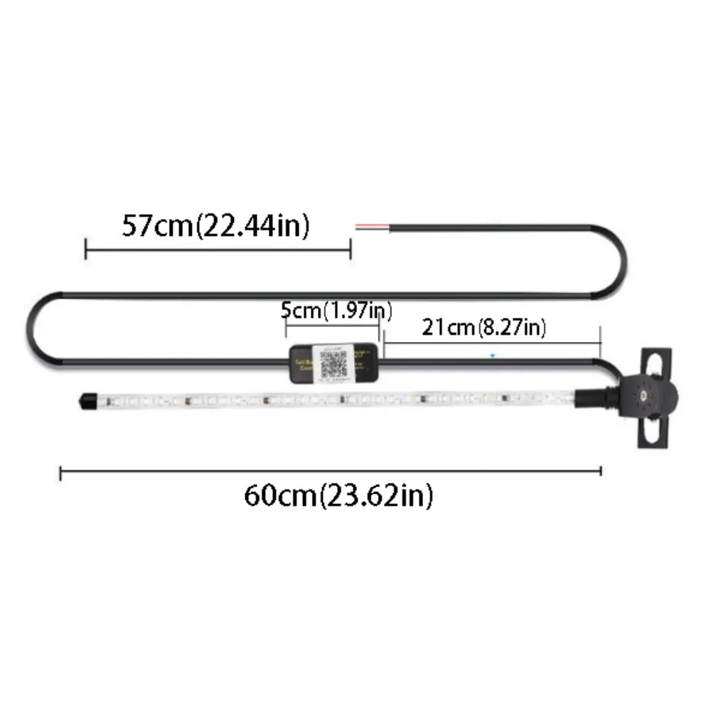 12V 24V LED Whip Lights APP Controls Flashing Design Flashing Antenna Lights 60CM Length Pole Light Car LED Light