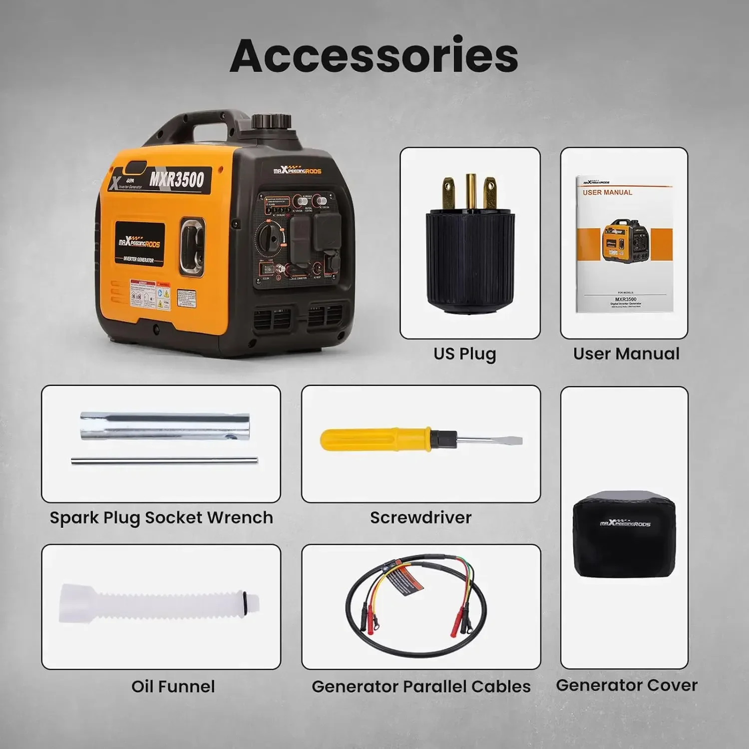 XMSJ 3500W مولد عاكس محمول يعمل بالغاز ومتوافق مع EPA وخفيف الوزن للطاقة الاحتياطية المنزلية