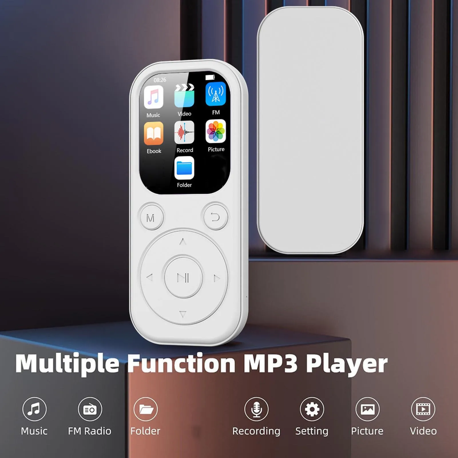 مشغل MP3 مزود بتقنية البلوتوث 5.4 مكبر هاي فاي ومسجل صوتي وشاشة 2.01 بوصة مشغلات موسيقى محمولة متعددة الوظائف شحن من النوع C