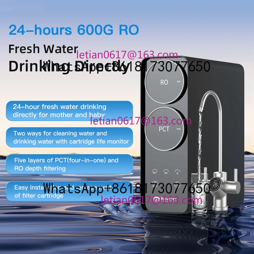 

Large Flow Under The Sink 600GPD Hot and Cold Drinking Filter 6-stage R0 Reverse Osmosis System Water Purifier