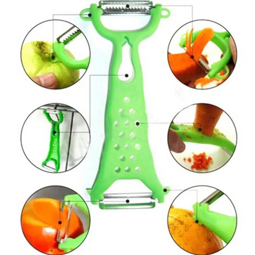 Multi-function Grater Peeler Kitchen Vegetable Carrot Gadgets Fruit Paring Knife Double Head Kitchen Stainless Steel Peeler