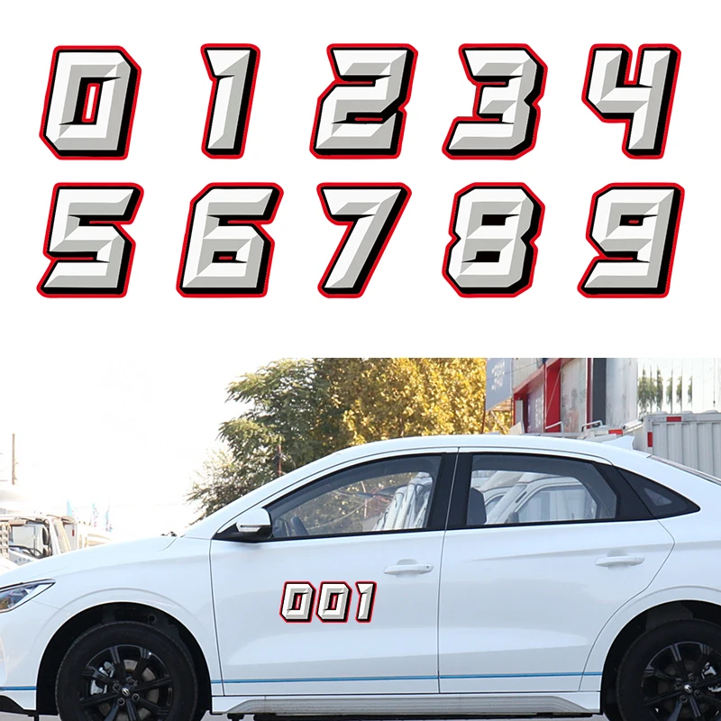 

Racing Numbers Custom 0 1 2 3 4 5 6 7 8 9 Number Car Stickers Helmet Racing Vinyl Cool Decals Motorcycle Accessories Sticker