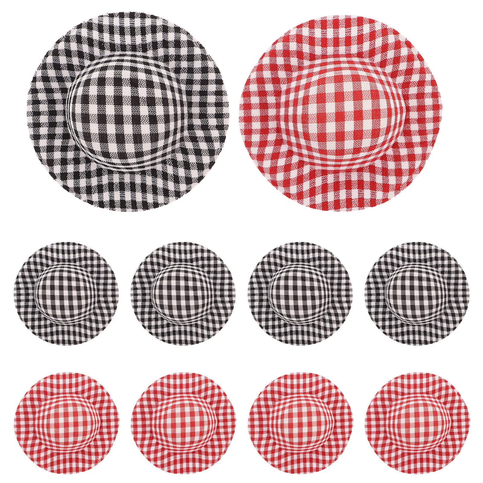 20 قطعة من القبعات الصغيرة المنقوشة خفيفة الوزن من القماش ملحقات بيت الدمى أنماط نابضة بالحياة زينة الحفلات المشاريع الحرفية #3