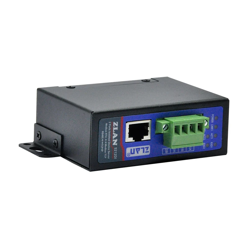 

ZLAN 5212DI RS485 с изоляцией к шлюзу Ethernet MQTT Два последовательных сервера RS485 к Modbus RTU TCP