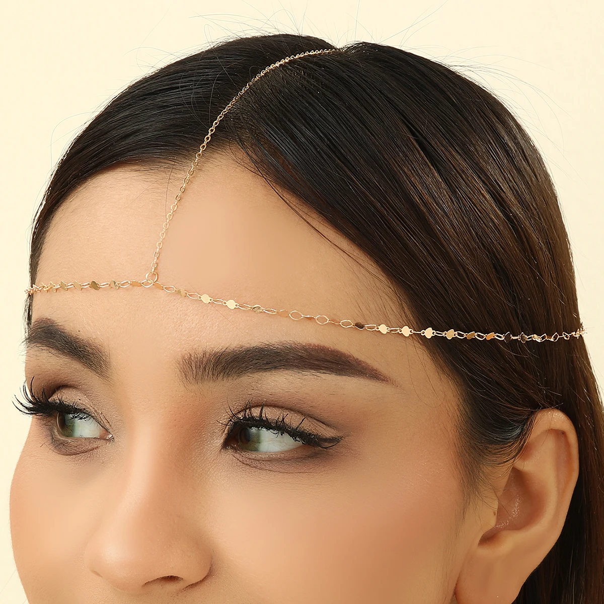 Kinitial Indian Bohemia Headband Hair Women Jewelry Metal Head Chain Headpiece Boho Hair Accessories