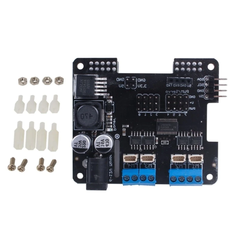 Motor Driver Board forRaspberry  4B/3B+ with Customizable I2C Address and PWM Outputs C1FD