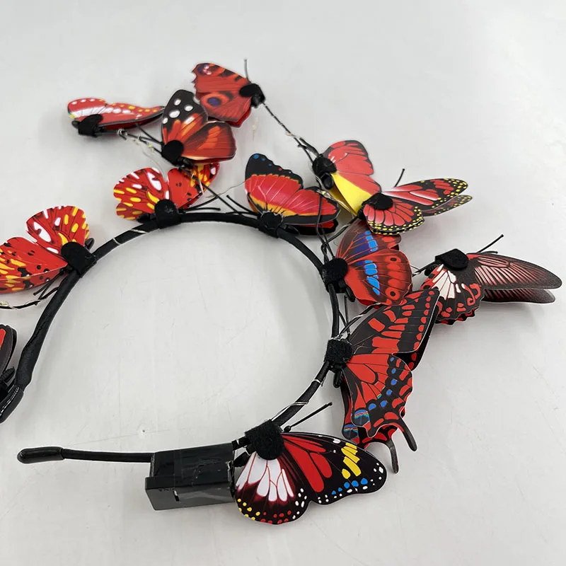 عصابة رأس نسائية فائقة الجنية تضيء بإضاءة ليد ، عصابة رأس فراشة ، إكليل زهور ، عصابات شعر ، زفاف ، عيد ميلاد ، ملحق شعر #5