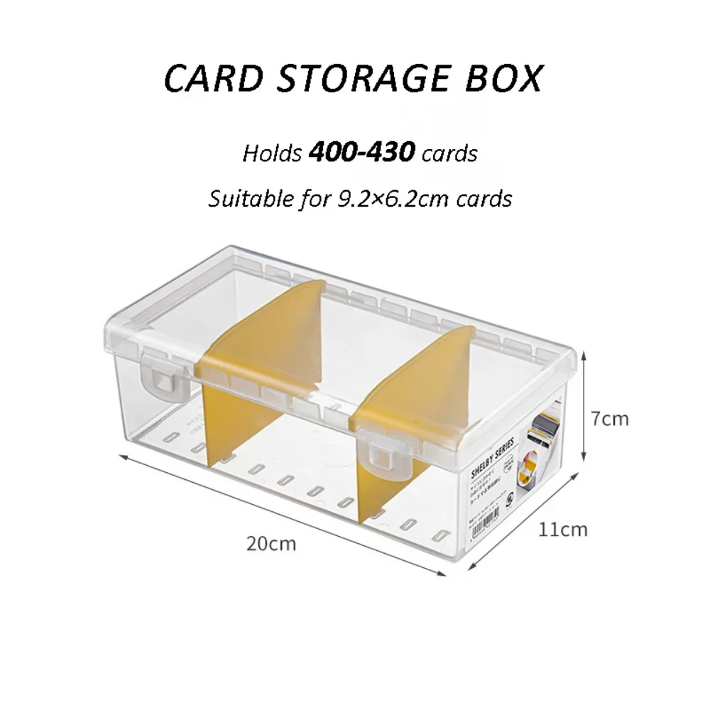 Clear Plastic Compartmentalized Organizer Box Holds 550+ Game Cards Storage Box with Adjustable Divider for PTCG/MGT Cards