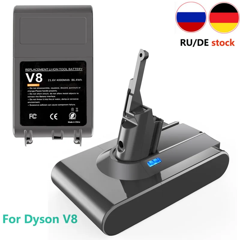 

6000mAh V8 21.6V Replacement Battery for Dyson V8 Absolute Handheld Vacuum Cleaner Dyson V8 Battery V8 series SV10 batteries