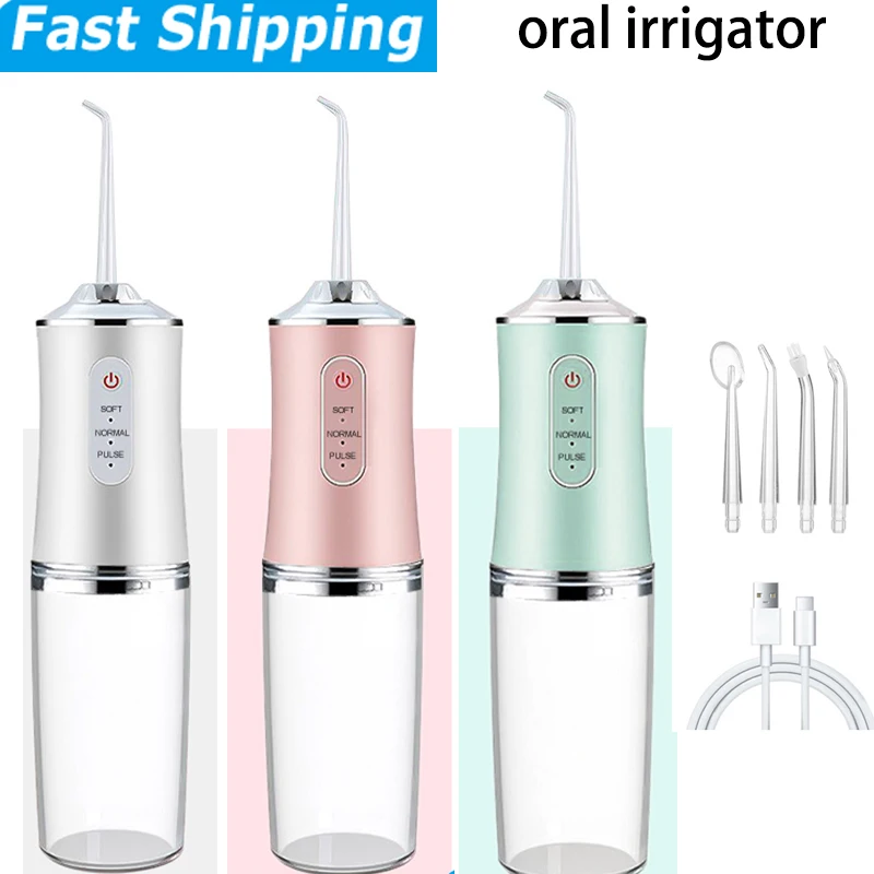 

Ирригатор для полости рта, USB-иригатор для быстрой зарядки, 3 режима, 4 струйных наконечника, портативная машина для чистки зубов  Машина для мытья рта