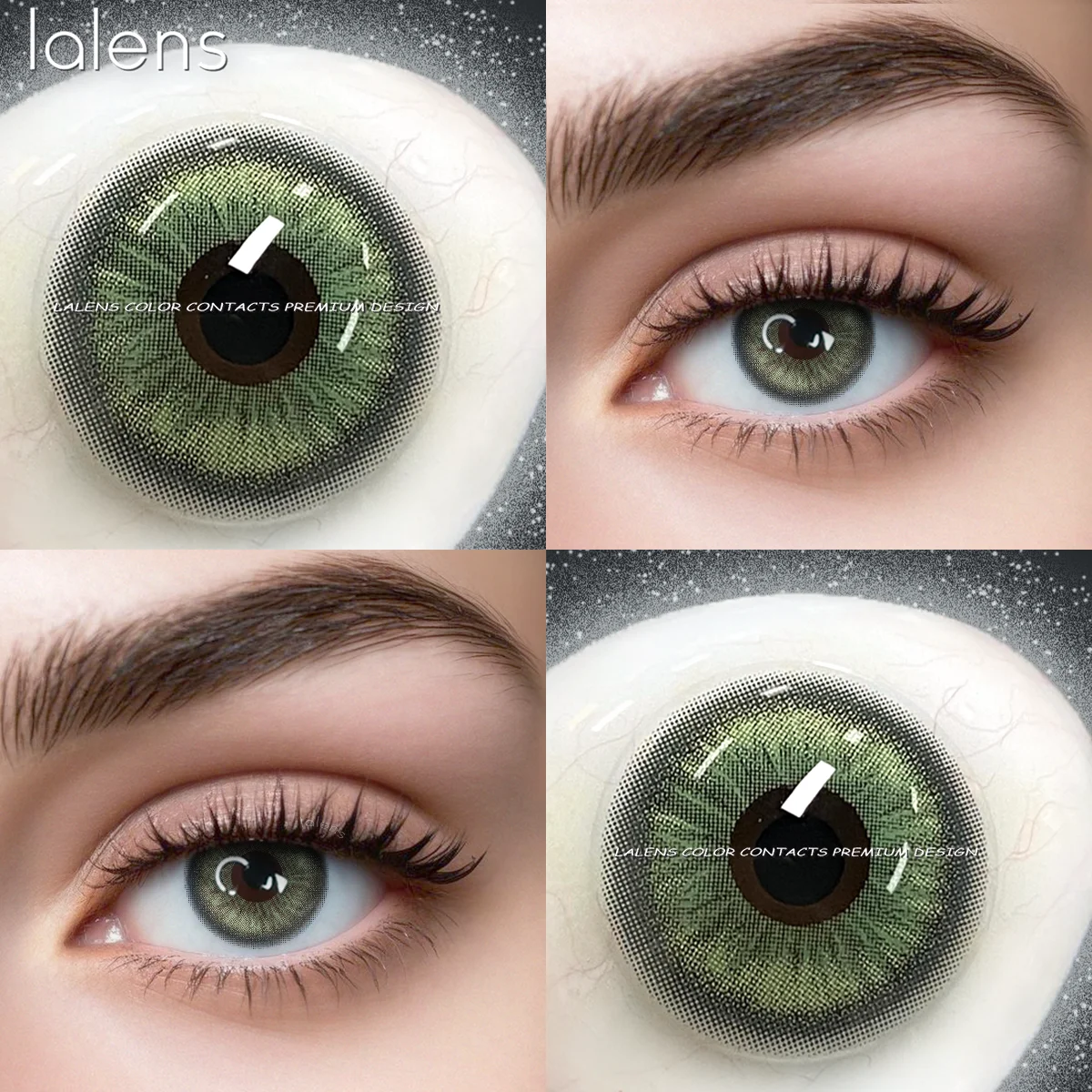 VISUASHOW 14.20mm Natural Circle Colored Contact Lenses,  Vision Correction Diopters, for Women Daily Beauty & Cosmetic Makeup