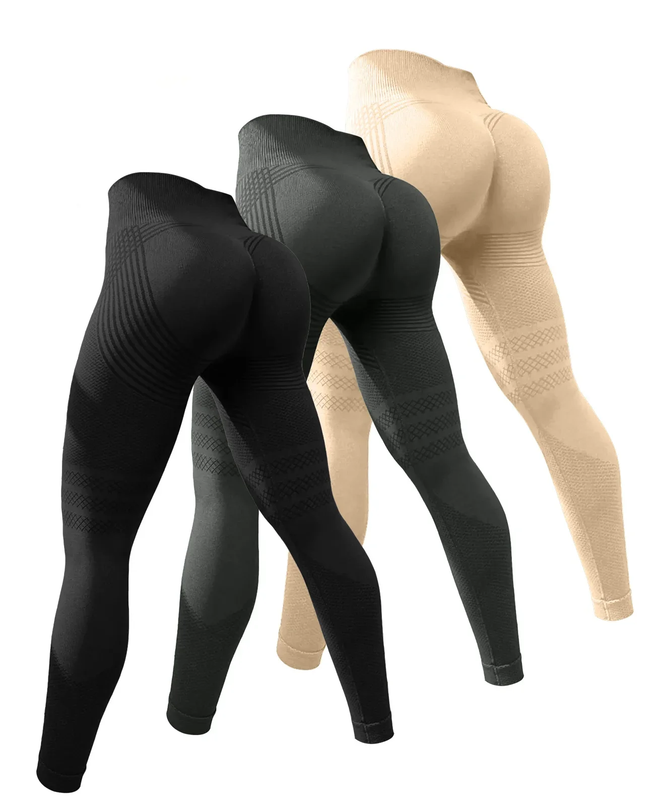 

Women's 3-Piece Sports Pants With Sexy Hip Lift Yoga Pants Exercise High-Waisted Running Yoga Pants
