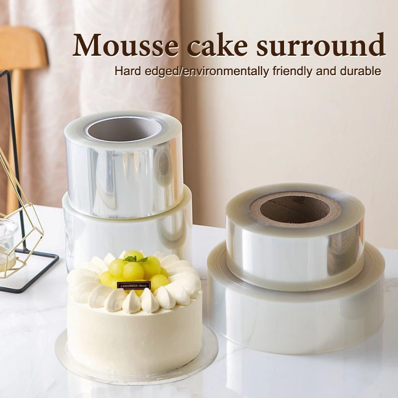 ฟิล์มอะซิเตทสำหรับทำขนมเค้ก 1 ม้วน สำหรับตกแต่งเค้ก ฟิล์มใสสำหรับพันขอบเค้ก มูสเค้ก แผ่นฟิล์มสำหรับพันขอบเค้ก DIY ปลอกเค้ก