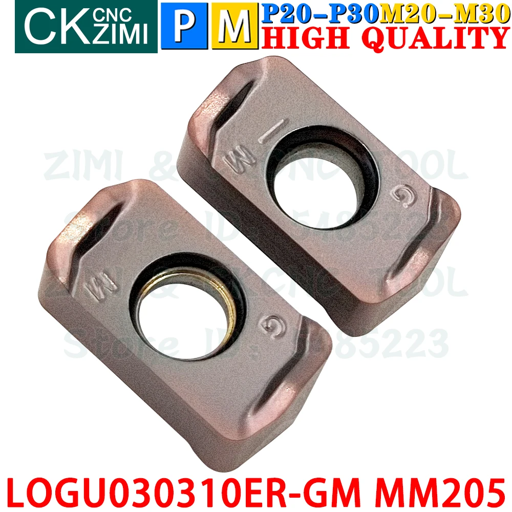 LOGU030310ER-GM MM205 LOGU 030310ER GM MM205 Carbide Inserts Fast Feed Milling Inserts CNC Metal Lathe Indexable Milling Tools