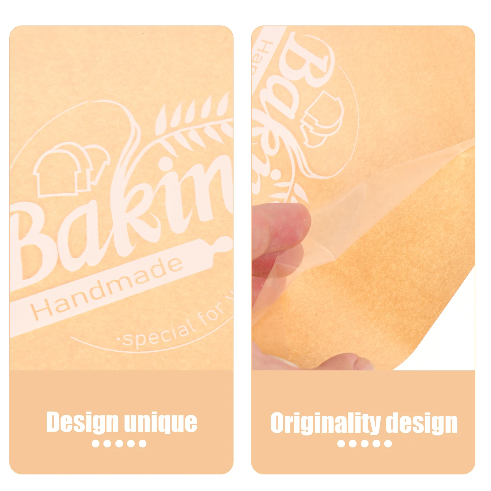 

100pcs Bread Machine Sealing Bags Cute Paper Bakery Food Packaging Cookies Biscuits Sandwich Unbleached Oil Proof Treat Packing